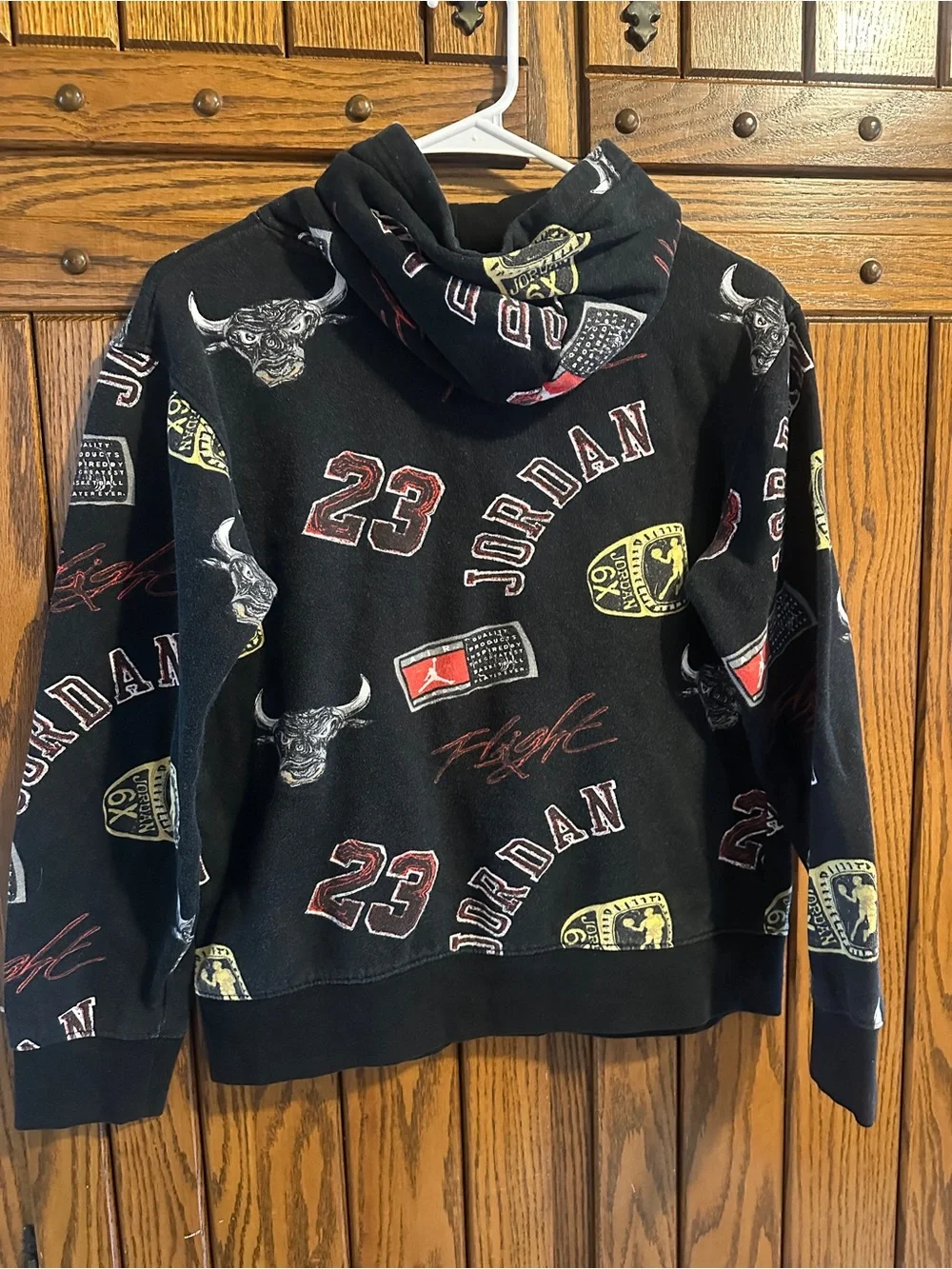 Jordan Black Hoodie with Red Jumpman Logo
